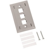 COMMSCOPE ENTERPRISE SOLUTIONS  108168493  M13L-270              L Type Flush-Mounted Faceplate, Three Port, Gray