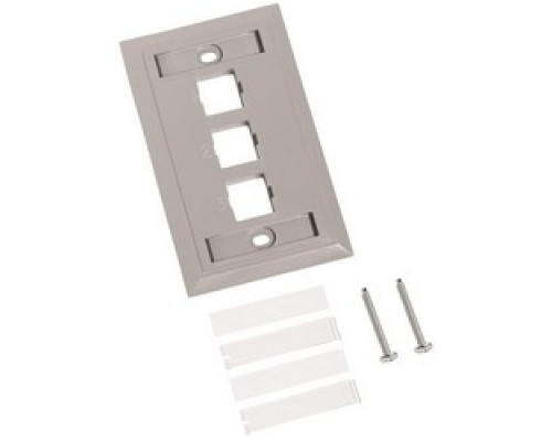 COMMSCOPE ENTERPRISE SOLUTIONS  108168493  M13L-270              L Type Flush-Mounted Faceplate, Three Port, Gray