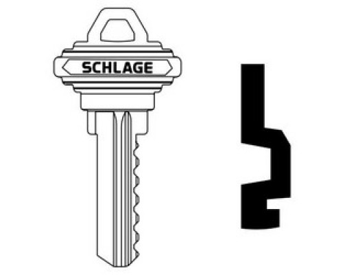 SCHLAGE ALLEGION BRAND  35-102-H        Door Lock Cylinder Key Blank, Classic, Conventional, Emergency, Embossed, Standard Bow, H Keyway, Nickel Silver