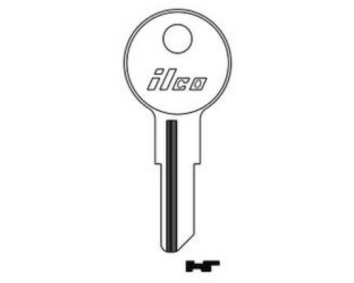 KABA ILCO CORP  1043C NP A12  AA28302042              Cylinder Lock Key Blank, Brass, Nickel Plated, 12 Price Group, For Illinois