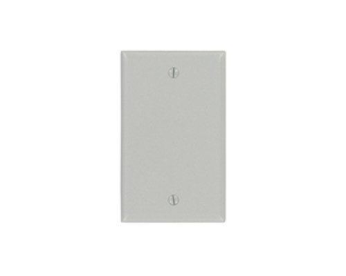 LEVITON  87014               1-gang No Device Blank Wallplate, Standard Size, Thermoset, Box Mount, Gray