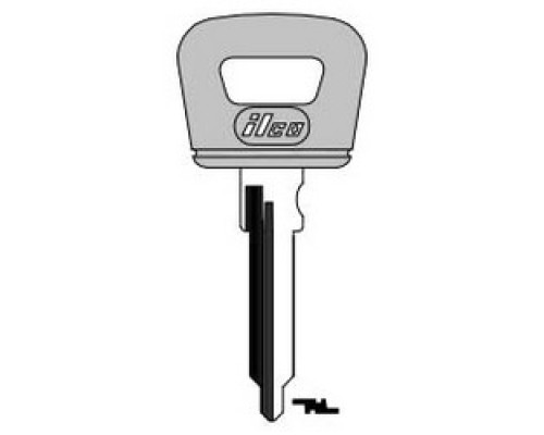 KABA ILCO CORP  PO5-P ST A13               Vehicle Key Blank, Plastic Head, Brass, Nickel Plated, 13 Price Group, For Porsche