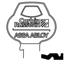 CORBIN RUSSWIN INC  L4-6PIN-10               Door Lock Key Blank, Cylinder, Single-Section, Standard, 6-Pin, Z-Class Bitting, Coined Logo Bow
