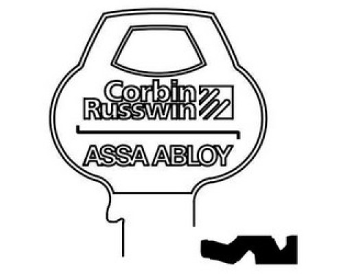 CORBIN RUSSWIN INC  L4-6PIN-10               Door Lock Key Blank, Cylinder, Single-Section, Standard, 6-Pin, Z-Class Bitting, Coined Logo Bow