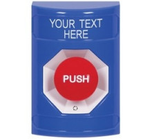SAFETY TECHNOLOGY INTL  SS2401ZA-EN               Pushbutton Switch, Multi-Purpose, Turn-To-Reset Switch Configuration, Custom Text Legend, English Language, Blue, Without Cover