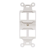 HUBBELL PREMISE WIRING  Q106W               Style Line Duplex Outlet Frame, 4 P, Wh