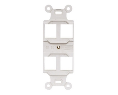 HUBBELL PREMISE WIRING  Q106W               Style Line Duplex Outlet Frame, 4 P, Wh