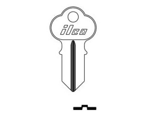 KABA ILCO CORP  1041G NP A02  AL3012700B              Cylinder Lock Key Blank, Double-Sided, Brass, Nickel Plated, 2 Price Group, For Chicago