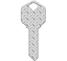 HOWARD KEYS  SC1-HK41               Decorative Key Blank, Schlage, Diamond Plate Design