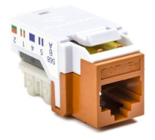 HELLERMANNTYTON  RJ45FC5EB-ORN               Category 5e Modular Keystone Jack Bulk Pack, Plenum Rated, Orange, 50/box