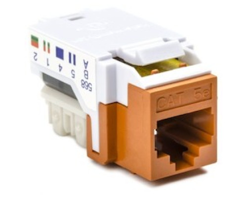 HELLERMANNTYTON  RJ45FC5EB-ORN               Category 5e Modular Keystone Jack Bulk Pack, Plenum Rated, Orange, 50/box