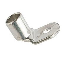 THOMAS & BETTS  M973U               Non-Insulated Tubular Ring Terminal with 90 Degree Bend, Length 2.40in, Width 1.12in, Bolt Hole 3/8in, Wire Range 4/0AN-250kcmil, Copper, Tin Plated, 50 Pack