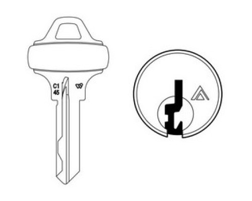 SCHLAGE ALLEGION BRAND  35-009-C125        Door Lock Cylinder Key Blank, Classic, Conventional, Everest, Embossed, Standard, C125 Keyway, Nickel Silver