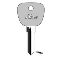 KABA ILCO CORP  BMW3-P NP A09  AJ00000004              Vehicle Key Blank, Plastic Head, Brass, Nickel Plated, 9 Price Group, For BMW