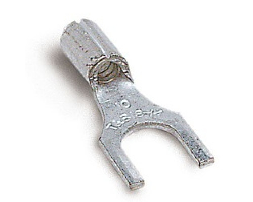 THOMAS & BETTS  T10-14F-L               Non-Insulated Fork Terminal for Wire Range 12-10 Stud Size 1/4, Metallic