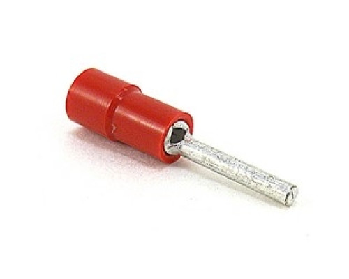 THOMAS & BETTS  TV18-12PT-XV               Insulated Vinyl Pin Terminals For Wire Range 22-16, Red, Canister
