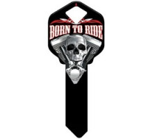 HOWARD KEYS  KW-HK40               Decorative Key Blank, Kwikset, Born to Ride Design