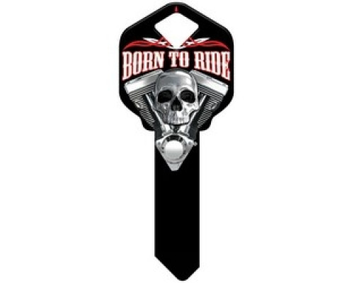 HOWARD KEYS  KW-HK40               Decorative Key Blank, Kwikset, Born to Ride Design