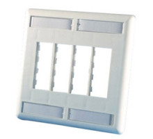 ORTRONICS 40300554-88        TracJack Faceplate, eight-port dual gang , plastic, Cloud White