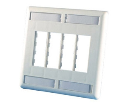 ORTRONICS 40300554-88        TracJack Faceplate, eight-port dual gang , plastic, Cloud White