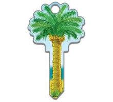 LUCKY LINE PRODUCTS INC  B112K               House Key, Kwikset, Palm Tree, Brass, Enamel Coating, 1 each per Card
