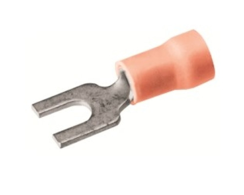 BURNDY  TP168F  509468              Copper Terminal, Fork Tongue, 22-16 AWG, #6-#8 Stud, Vinyl Insulated, Tin Plated