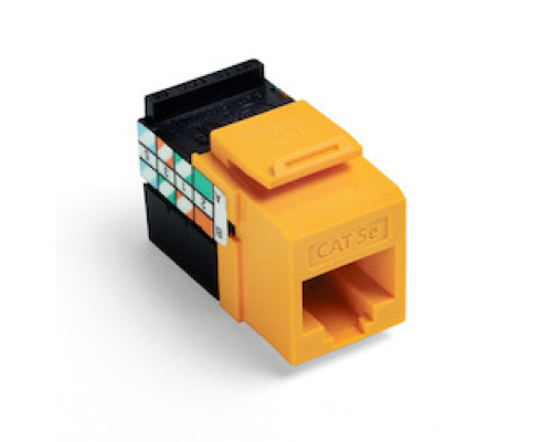LEVITON  5G108-RY5               GigaMax 5e QuickPort Connector, UTP Category 5e, 110 Style Termination, Universal Wiring, Yellow