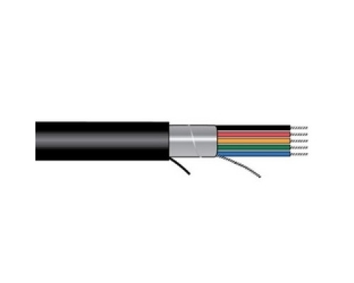 ALPHA WIRE  25100/25 BK199               Xtra-Guard 2 Abrasion Resistant PUR Cable, 24 AWG, 25 Conductor, Foil, 300 Volts, Slate