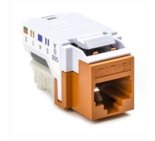 HELLERMANNTYTON  RJ45FC6-ORN               Category 6 Modular Keystone Jack, Plenum Rated, Orange, 1/bag