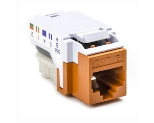 HELLERMANNTYTON  RJ45FC6-ORN               Category 6 Modular Keystone Jack, Plenum Rated, Orange, 1/bag