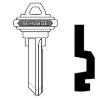 SCHLAGE ALLEGION BRAND  35-056-H        Door Lock Cylinder Key Blank, Classic, Conventional, Embossed, Standard Bow, Control, H Keyway, Nickel Silver