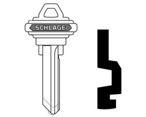 SCHLAGE ALLEGION BRAND  35-056-H        Door Lock Cylinder Key Blank, Classic, Conventional, Embossed, Standard Bow, Control, H Keyway, Nickel Silver
