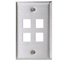 HUBBELL PREMISE WIRING  SSF14               Plate, Wall, Ss, 1-G, 4Port