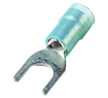 THOMAS & BETTS  KN14-14F-M               Nylon Insulated Fork Terminal, 16-14 AWG, 1/4 in Bolt Size, Max Electrical Rating of 105 Degrees Celsius, 600 Volts