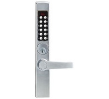KABA  E3065MSNL-626-41               Electronic Pushbutton Lock, Mortise, Extra Heavy Duty, Schlage C Keyway, Deadlatch, Narrow Stile Lever, Satin Chrome, With Cylinder