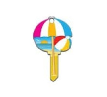 LUCKY LINE PRODUCTS INC  B113K               House Key, Kwikset, Beach, Brass, Enamel Coating, 1 each per Card