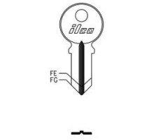 KABA ILCO CORP  1041FE NP A20  AA00013402              Cylinder Lock Key Blank, Double-Sided, Brass, Nickel Plated, 20 Price Group, For Chicago