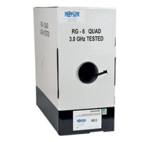 TRIPP LITE  A224-01K-BK               RG6/U Quad-Shield CMR-Rated Coaxial Cable, Black, 1000 ft.