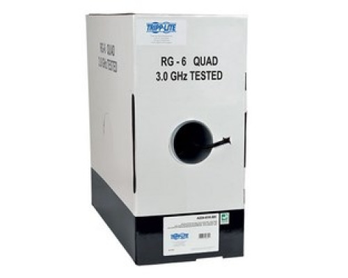 TRIPP LITE  A224-01K-BK               RG6/U Quad-Shield CMR-Rated Coaxial Cable, Black, 1000 ft.