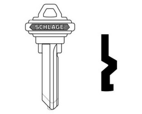 SCHLAGE ALLEGION BRAND  35-131-C        Door Lock Cylinder Key Blank, Classic, Conventional, Plain Bow, 6-Pin Cylinder, C Keyway, Nickel Silver