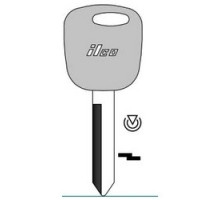 KABA ILCO CORP  H73-PT NP  IAX00000322              Vehicle Key Blank, Transponder Key, Brass, Nickel Plated, For Ford