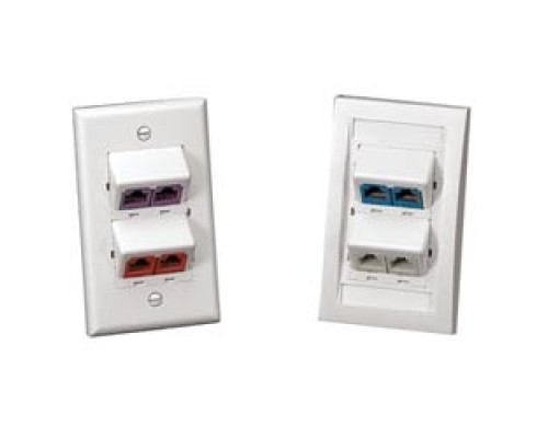 PANDUIT  CFPSL4WHY               Faceplate SVF 4Pt Classic Sloped WH EA