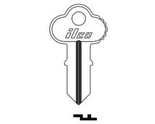KABA ILCO CORP  1041DH NP A20  AA00013392              Cylinder Lock Key Blank, Double-Sided, Brass, Nickel Plated, 20 Price Group, For Chicago
