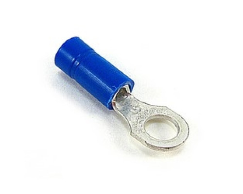 THOMAS & BETTS  KV14-14R-M               Insulated Vinyl Ring Terminal for Wire Range 16-14 Stud Size 1/4, Blue