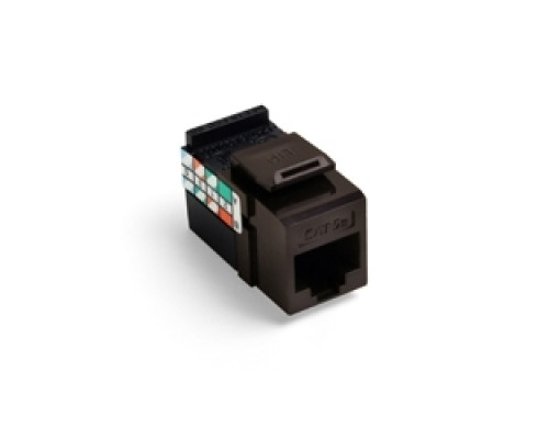 LEVITON  5G108-RB5               GigaMax 5e QuickPort Connector, UTP Category 5e, 110 Style Termination, Universal Wiring, Brown