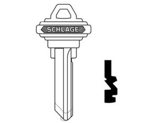 SCHLAGE ALLEGION BRAND  35-101-J-XQ06-878        Door Lock Cylinder Key Blank, Classic, Conventional, Embossed, Standard Bow, 6-Pin Cylinder, J Keyway, Nickel Silver, With DO NOT DUPLICATE Stamp