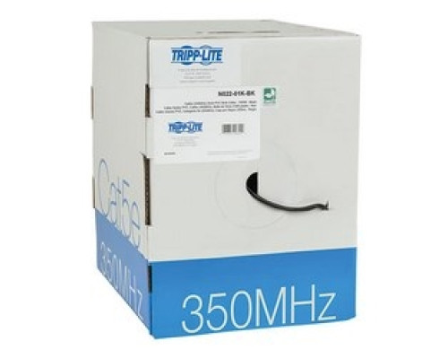 TRIPP LITE  N022-01K-BK               Cat5e 350 MHz Bulk Solid-Core PVC Cable, Black, 1000 ft., TAA