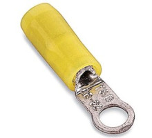 THOMAS & BETTS  RZ43NP               Insulated Nylon Ring Terminal For Wire Range 26-22 Stud Size #4, Nickel Plated