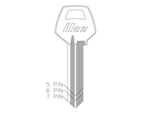KABA ILCO CORP  1001 NP A04  AL3803001B              Cylinder Lock Key Blank, 5-Pin, Brass, Nickel Plated, 4 Price Group, For Corbin/Russwin