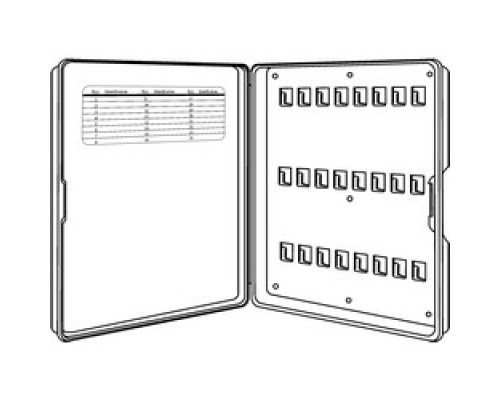 LUCKY LINE PRODUCTS INC  61000               Key Organizer Cabinet, 24 Hooks, Polypropylene, With Mounting Screw, 1 each per Box
